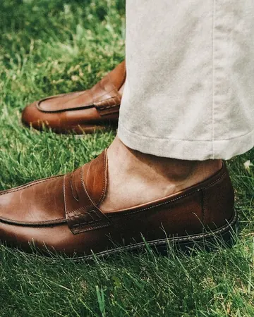 Example: brown leather loafers